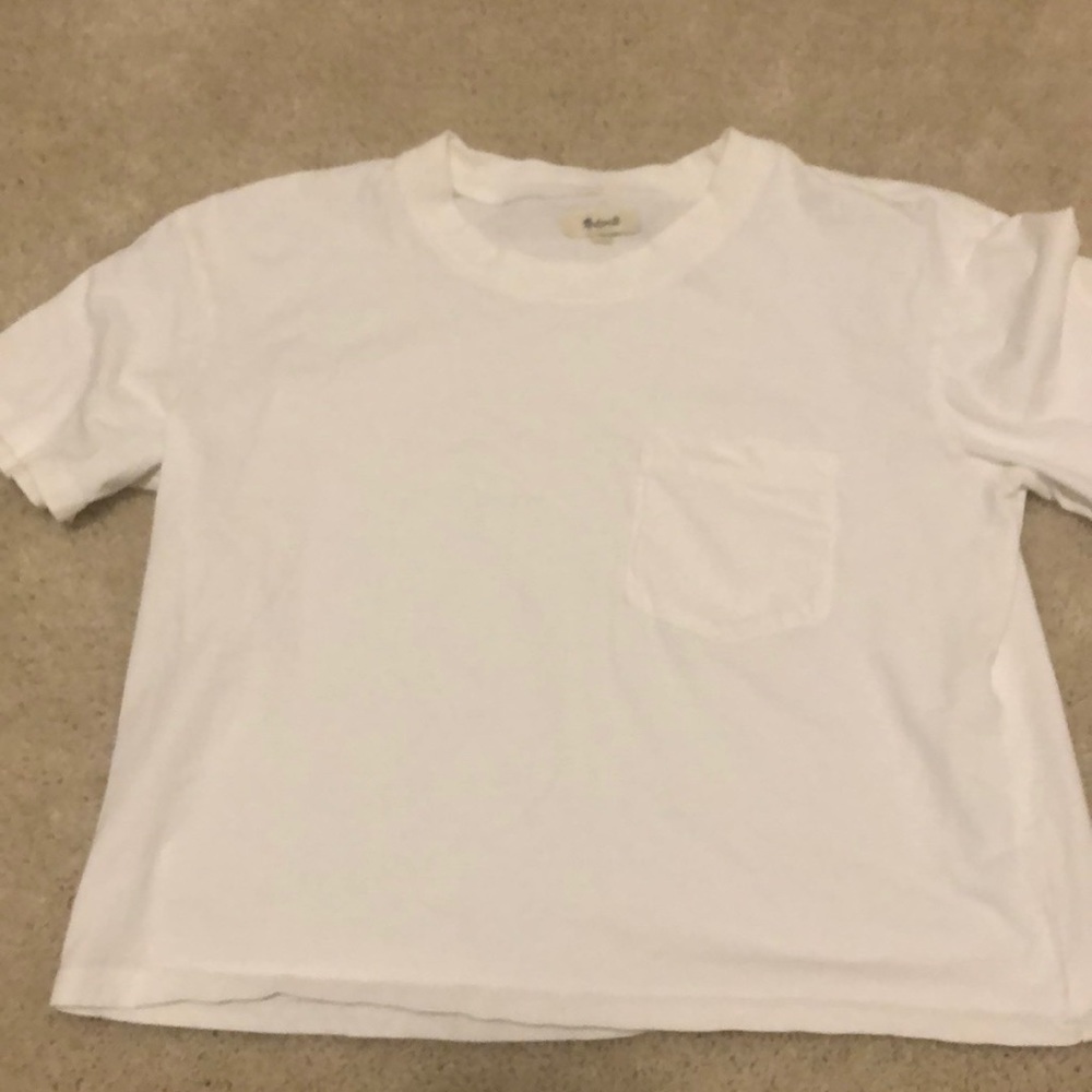 Madewell white crop top (not too cropped)
